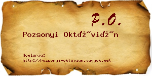 Pozsonyi Oktávián névjegykártya